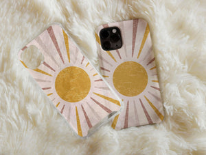 Aesthetic Sun Phone Case – Minimalist Boho Sunshine Design