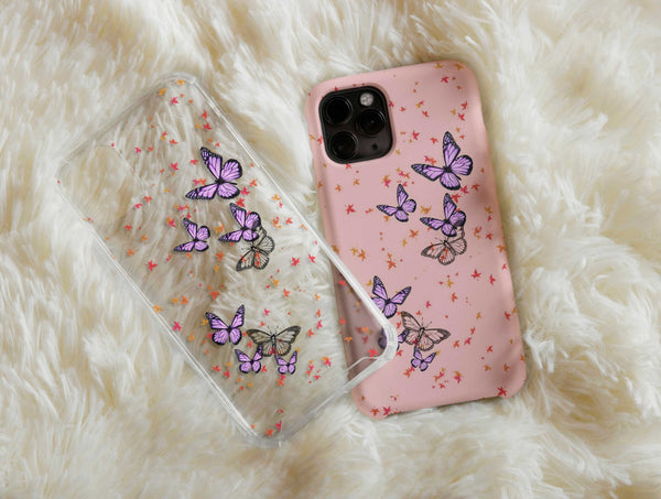 Cute Purple Butterfly Phone Case – Personalized Botanical Design
