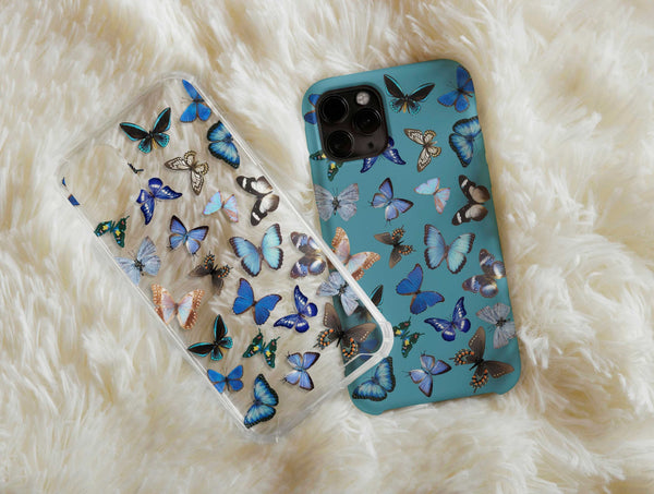 Aesthetic Blue Butterfly Phone Case – Vibrant Nature Design