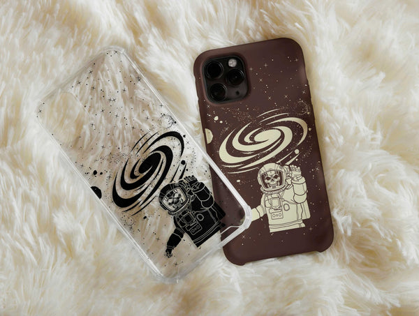 Trippy Skeleton Phone Case – Cosmic Astronaut Space Design