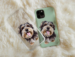 Cartoonized Pet Portrait Phone Case – Custom Dog Artwork & Personalized Pet Design