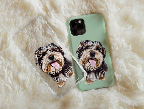 Cartoonized Pet Portrait Phone Case – Custom Dog Artwork & Personalized Pet Design