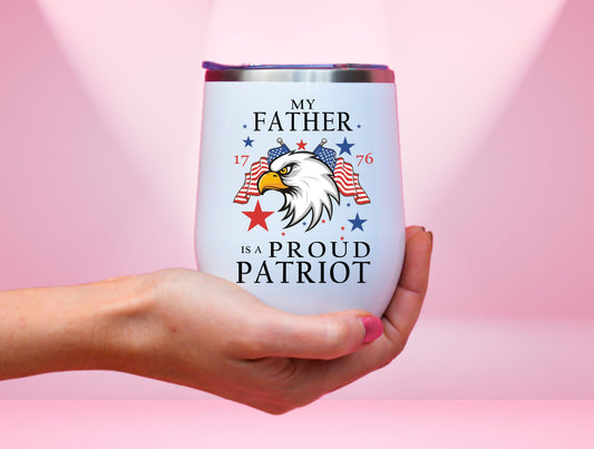 1776 USA Wine Tumbler, Patriot's Day Tumbler For Men & Women Independence Day Gift, 1776 Wine Tumbler, US Flag Wine Tumbler For Him/Her