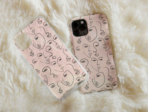 Line Art Face Phone Case – Minimalist Abstract Face Drawing