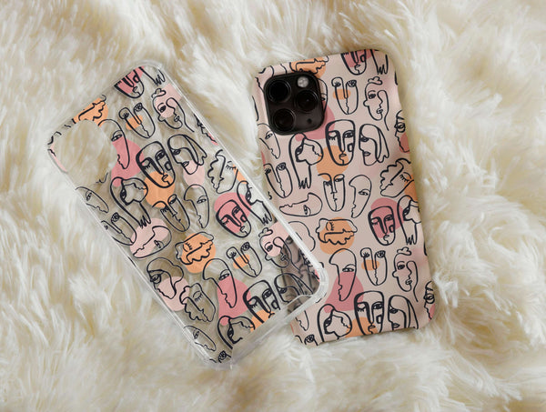 Abstract Face Art Phone Case – Quirky Minimalist Line Art