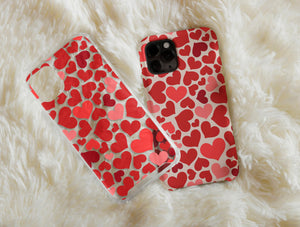 Red Hearts Phone Case – Cute Romantic Heart Pattern Design