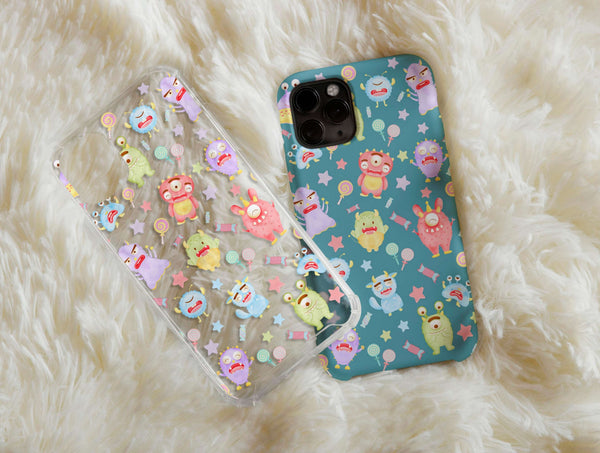 Pastel Monster Phone Case – Cute Kawaii Cartoon Monster Pattern