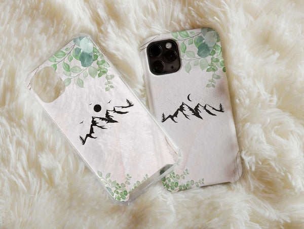 Sun Moon and Mountain Phone Case – Minimalist Nature Art