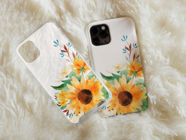 Sunflower Watercolor Phone Case – For Floral Lovers