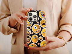 Funny Emoji Phone Case – Kawaii Sticker Bomb Design