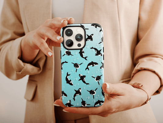 Orca Whale Print Phone Case, Orca Phone Case For Men and Women Christmas Gift, Killer Whale Case, Whale Phone Case, Orca Whale Case For Her