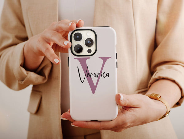 Monogram Name Phone Case – Personalized Initial & Elegant Cursive Design