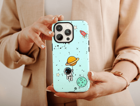 Cute Astronaut Phone Case, Couple Phone Case For Couples’ Matching Phone Cases Anniversary Gift, Custom Matching Astronaut Cases For Couples