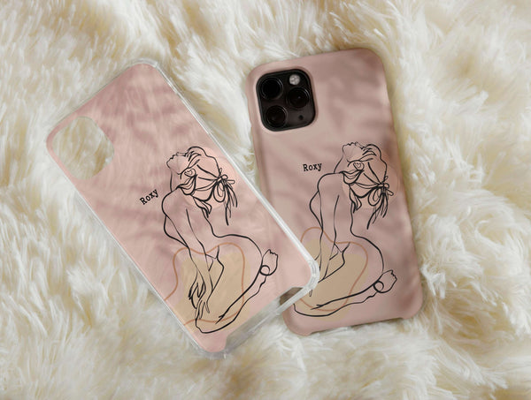 Woman Body Line Art Phone Case – Minimalist Feminine Figure Design