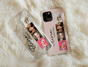 Photo Collage With Name Phone Case – Personalized Picture & Custom Name Gift