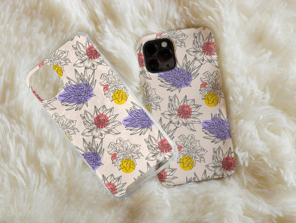 Hand Drawn Flowers Phone Case – Colorful Botanical Floral Design
