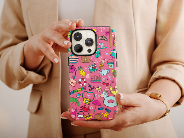 Vacation Ready – Beach Doodle Phone Case