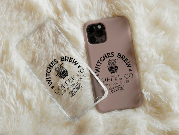 Witches Brew Phone Case – Vintage Witch Coffee Halloween Art