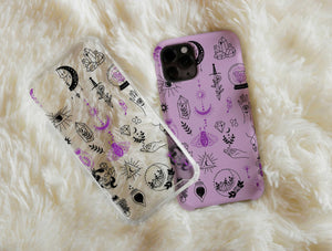 Esoteric Witch Phone Case – Mystical Crystal & Moon Pattern