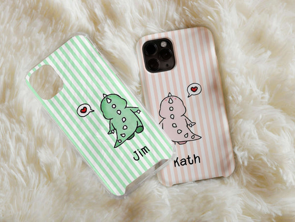 Dinosaur Couple Phone Case – Personalized Cute Dinosaur Love Design