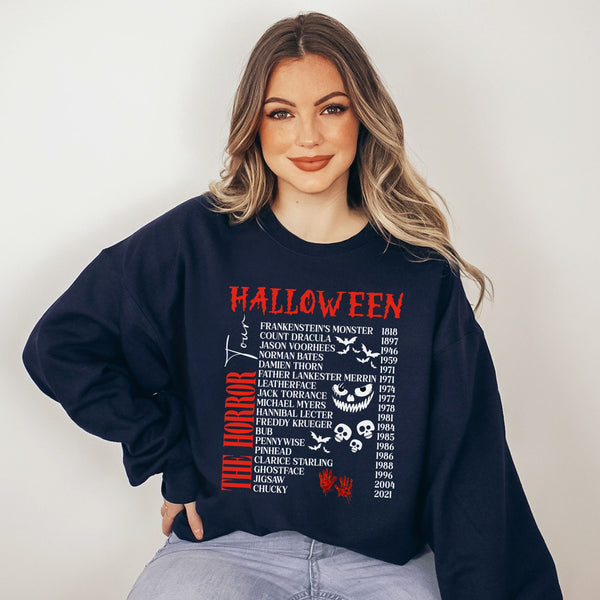 Horror Characters Sweatshirt – Vintage Halloween Horror Crewneck