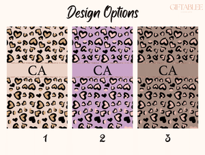 Personalized Leopard Print Phone Case – Custom Initials Heart