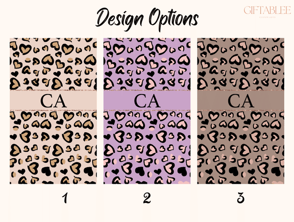 Personalized Leopard Print Phone Case – Custom Initials Heart