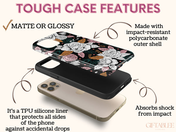 Rose Floral Art Print Phone Case – Flower Lovers