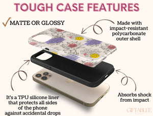 Hand Drawn Flowers Phone Case – Colorful Botanical Floral Design