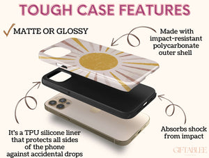 Aesthetic Sun Phone Case – Minimalist Boho Sunshine Design