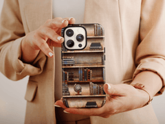 Bookshelves Phone Case – Vintage Book Lover
