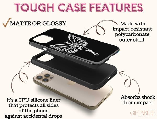 Aesthetic Skeleton Phone Case – Whimsical Gothic Skeleton Art