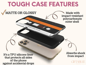 Custom Cassette Tape Phone Case – Personalized Retro Music Design