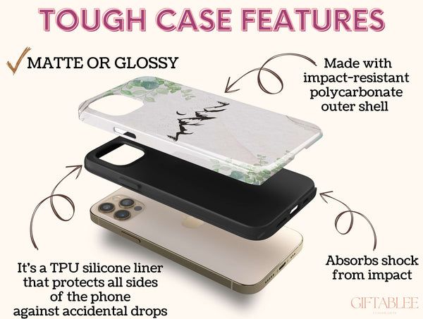 Sun Moon and Mountain Phone Case – Minimalist Nature Art