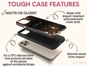 Bokeh Effect With Name Phone Case – Personalized Sparkle & Heart Design