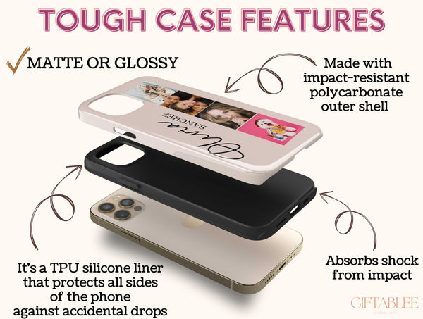 Photo Collage With Name Phone Case – Personalized Picture & Custom Name Gift