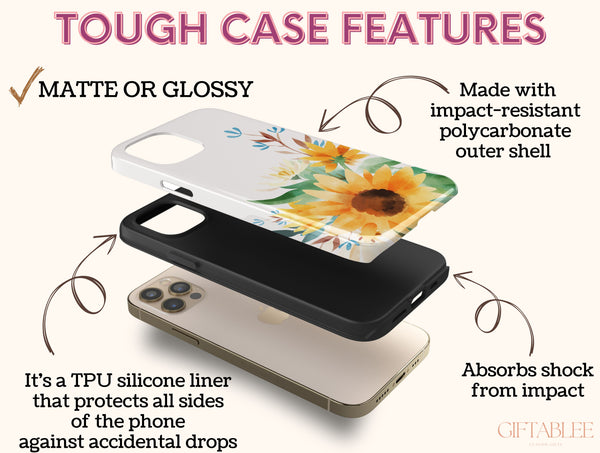 Sunflower Watercolor Phone Case – For Floral Lovers