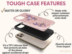 Cute Purple Butterfly Phone Case – Personalized Botanical Design