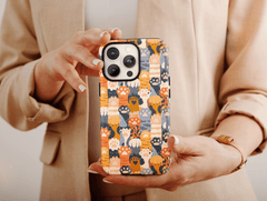 Cat Paw Print Phone Case – Cute Colorful Paw Pattern Cat Lover Gift