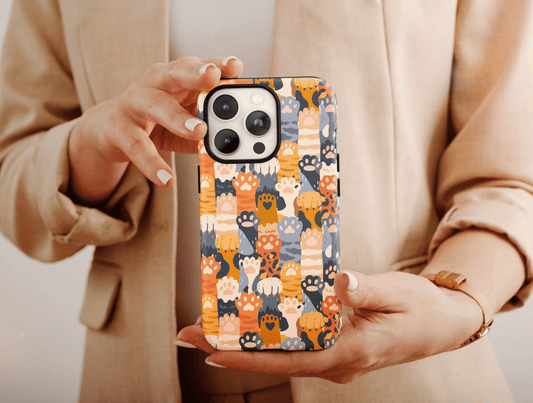 Cat Paw Print Phone Case, Cat Phone Case For Cat Lovers’ Christmas Gift, Cat Meow Phone Case, Phone Case Cat Cute, Cat Case For Cat Lovers