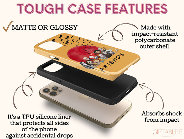 Horror Friends Phone Case – Retro Horror Movie Fan Halloween Accessory