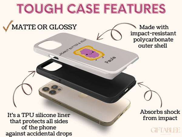 Matching Toast Phone Case – Personalized Kawaii PB&J Couple Design