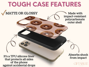 Chocolate Donut Phone Case – Cute Dessert Pattern Phone Cover