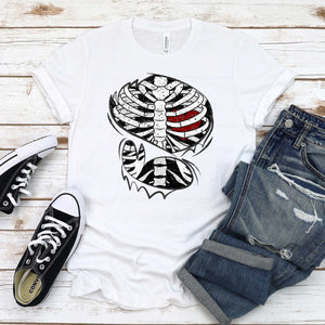 Skeleton Rib Cage Shirt – Gothic Halloween Graphic Tee