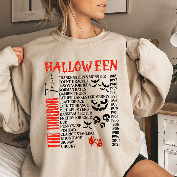 Horror Characters Sweatshirt – Vintage Halloween Horror Crewneck