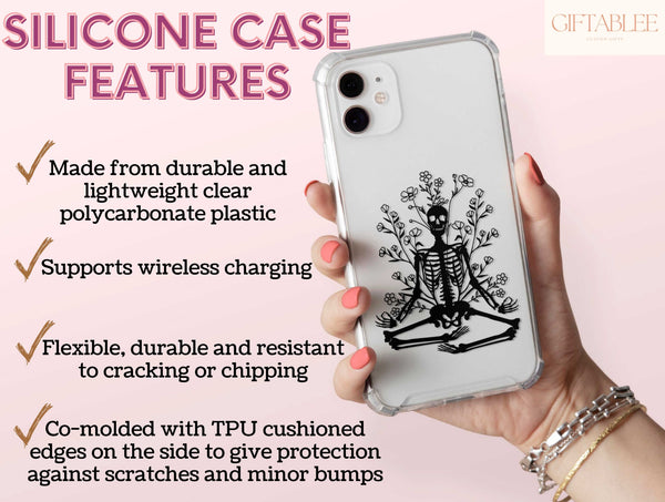 Aesthetic Skeleton Phone Case – Whimsical Gothic Skeleton Art