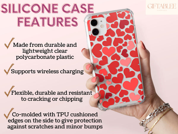 Red Hearts Phone Case – Cute Romantic Heart Pattern Design