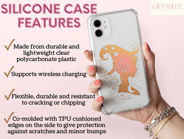 Halloween Witchy Phone Case – Celestial Moon & Witch Design