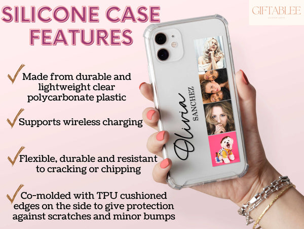 Photo Collage With Name Phone Case – Personalized Picture & Custom Name Gift