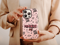 Feminist AF Phone Case – Bold Girl Power Doodle Design